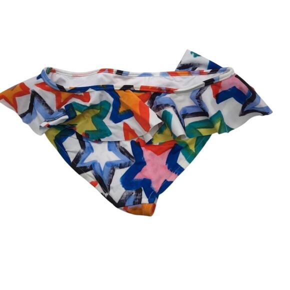 Girls 10 Milly Bikini Star Print Ruffle Bandeau Two Piece Swimsuit $145 Rainbow - Picture 3 of 4